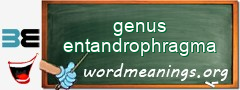 WordMeaning blackboard for genus entandrophragma
